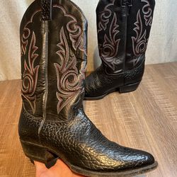 Vintage Diamond J (Justin) Boots/Mens Western Style Boots Size 10.5 D Cowboy