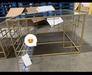 Gold Table With Mirror