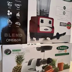 New Set of 2 Omega Blender and Cold Press Juicer Bundle