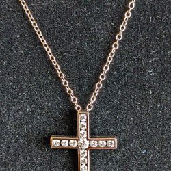 New 14k Yellow Gold Lab Grown Diamond Cross O.44k IGI And GIA CERTIFIED And Appraised 