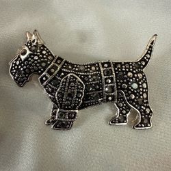 Vintage Marquesite Dog Brooch $5