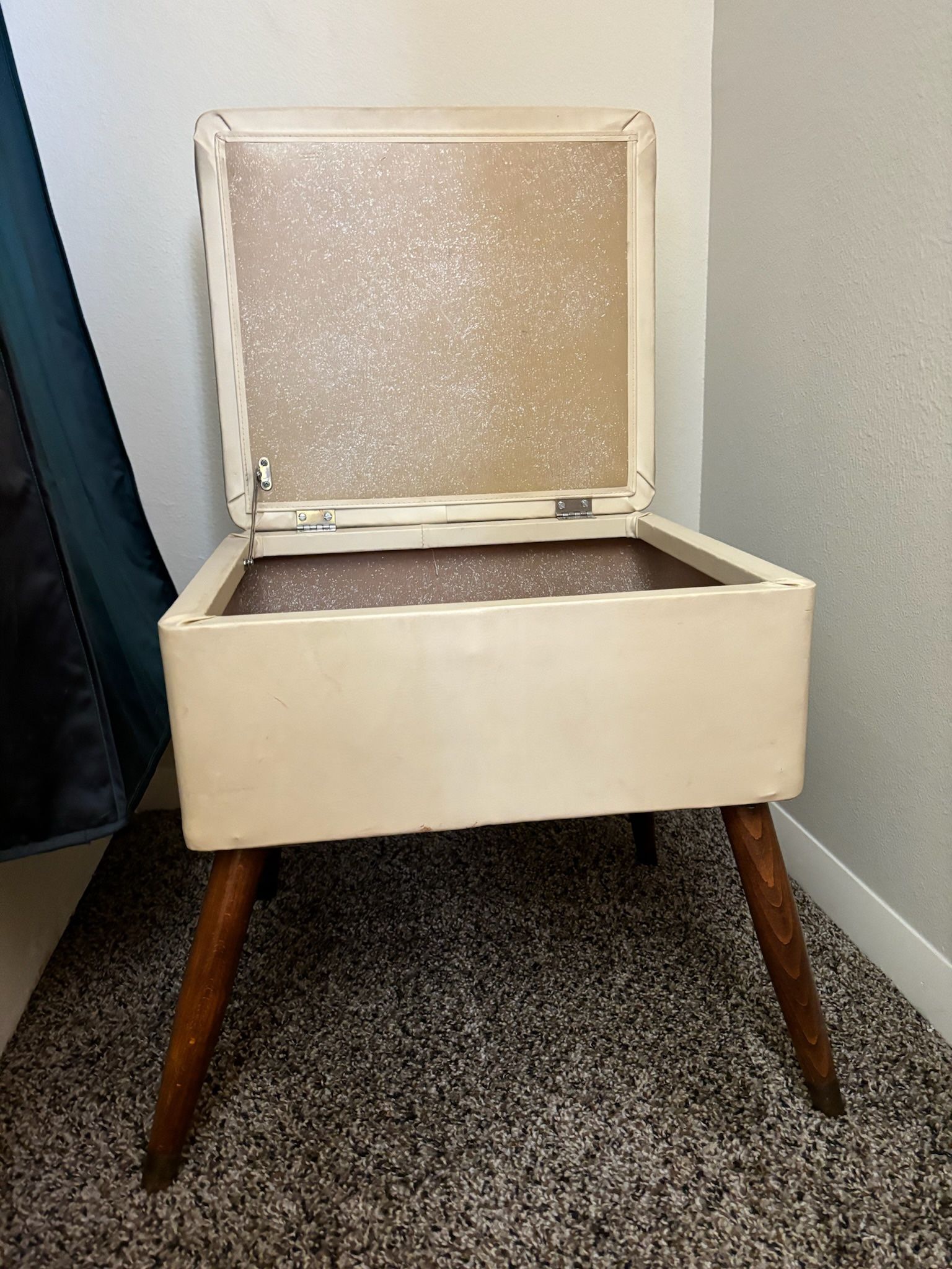 Vintage MCM sewing stool or ottoman