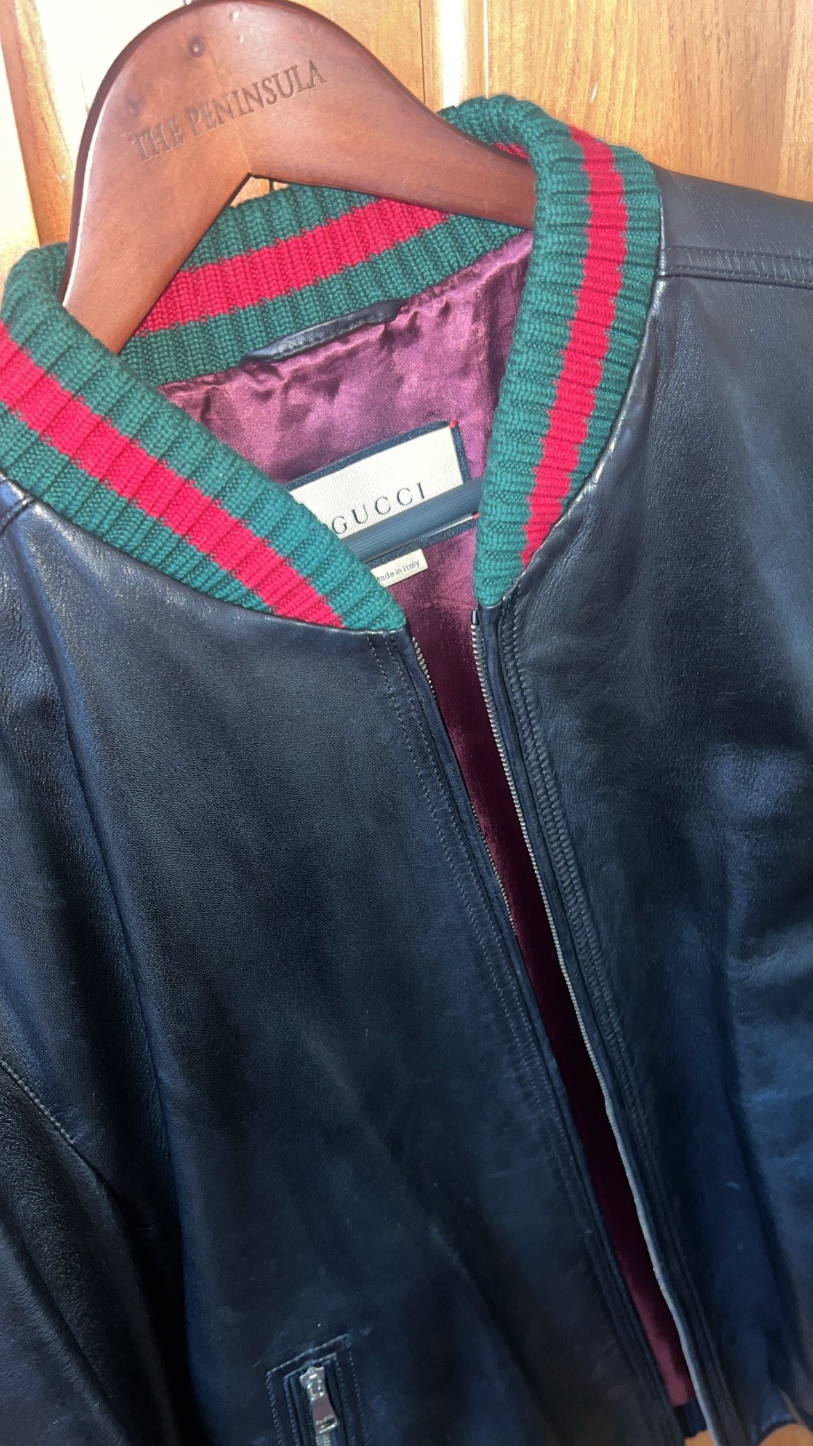 Gucci Leather Bomber jacket