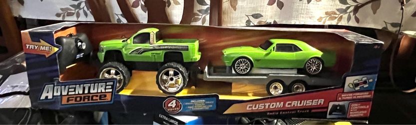 New…Adventure Force Custom Cruiser Set Radio-Controlled Truck (includes the remote-controlled truck, trailer, and scale-model sports car)