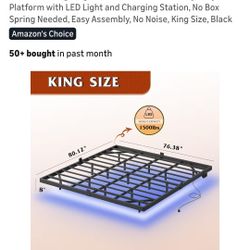 King Floating Bed With Lights