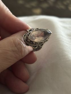 Mozambique Rose Quartz Faceted Ring