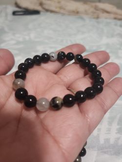 Obsidian and Smokey Quartz