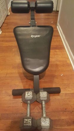 S A Gear AB Bench 25 lbs Dumbbells for Sale in Chicago IL OfferUp