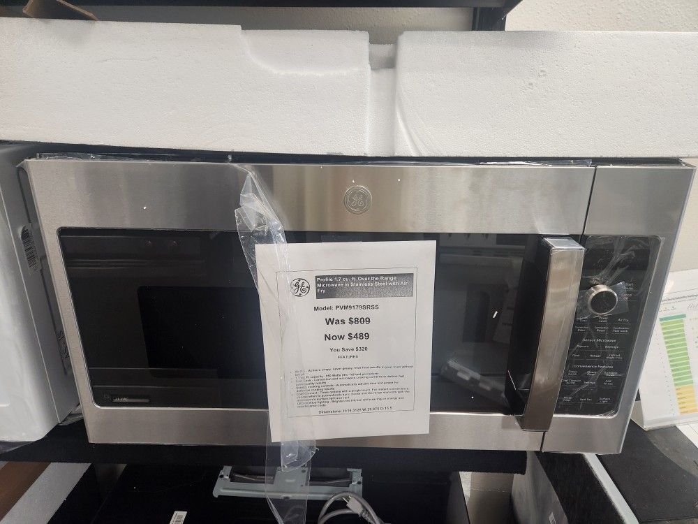 Profile 1.7 cu. ft. Over the Range Microwave in Stainless Steel with Air Fry