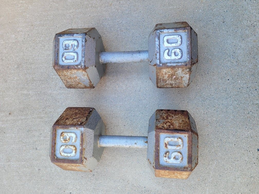 2 60lb Dumbbells. $95 for 2