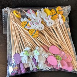 100 Wooden Easter Cocktail Cupcake Skewera