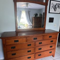Wooden Dresser With Mirror