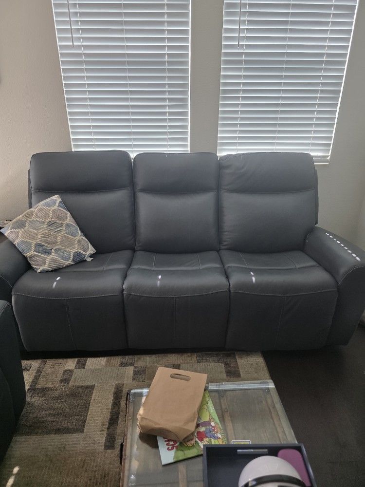 2 - Flexsteel leather reclining couches. Like new!