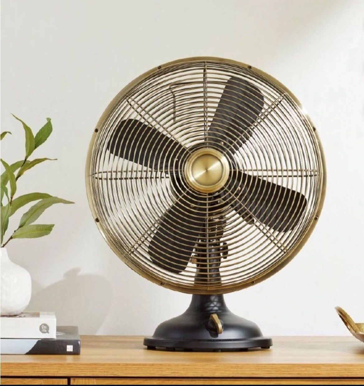 Retro Fan - Better Homes & Gardens New 12 inch Vintage Oscillating Table Fan Black with 3 Speeds