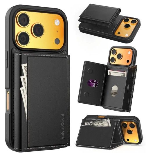 Compatible with Magsafe 2 in 1 Detachable iPhone 17 Pro, iPhone 17 Pro Max Wallet Case with Card Holder, Magnetic PU Leather RFID Block