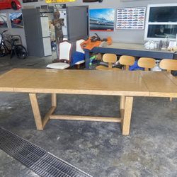 Mid Century Modern (MCM) Wood Dining Table With 6 Chairs