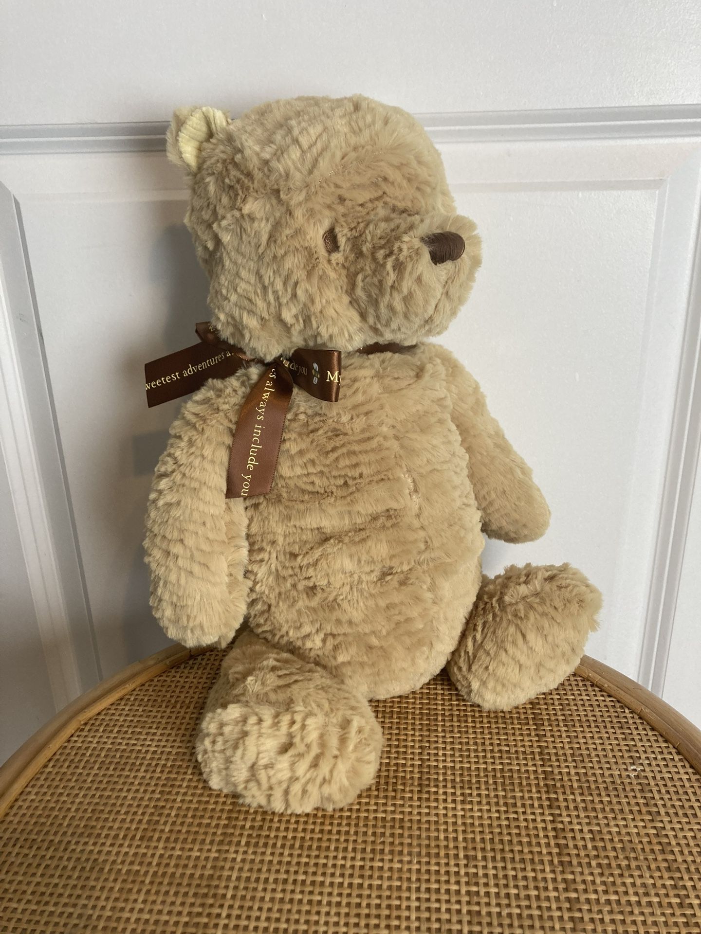 Soft Disney Pooh Bear With Brown Ribbon