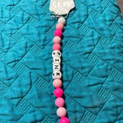 pink silicone key chain 