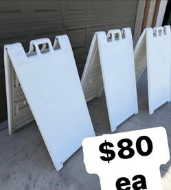 Used Plasticade Deluxe Signicade Folding A-Frame Sign Stands.