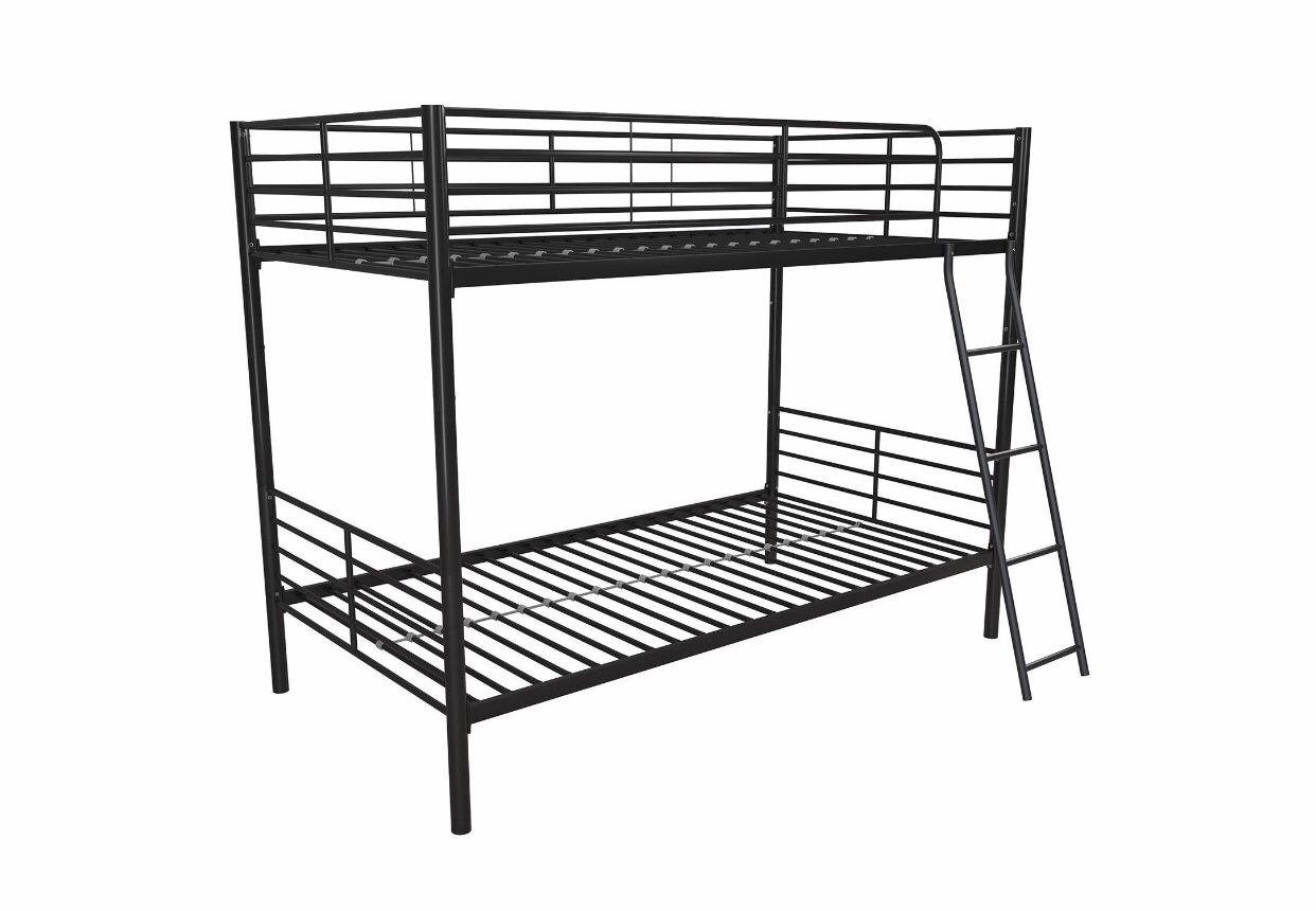 NEW twin over twin convertible bunk bed, black