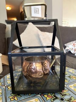 Hearth and hand Black Metal and Glass Candle Lantern