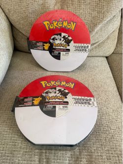 POKEMON Poke Ball Hard Carrying Case Figure Carrier 2011 Nintendo Jakks 2 Lot