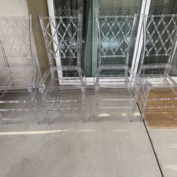 4 acrylic Dining chairs