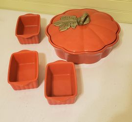 4 piece ceramic Thanksgiving set