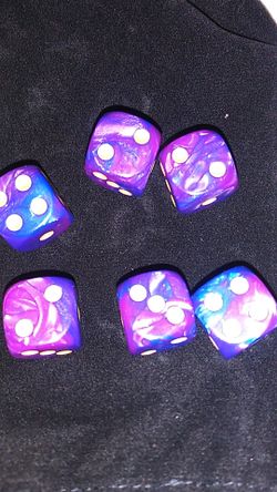 Set of 6 marble 14mm dice