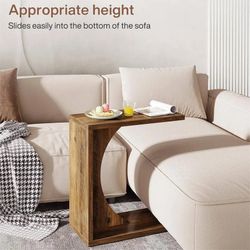 C-Shaped End Table, C Table for Sofa, Couch Side Table for Living Room, Bedroom ( Only One )