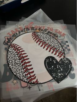 Iron on baseball for shirts and  totes