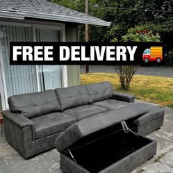 Great Sectional Couch With Ottoman