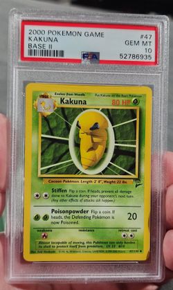 FS/NFT - PSA 10 -2000 POKEMON KAKUNA BASE II #47 LOW POPULATION #34