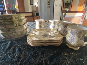 Hand Painted Set Of Dishes