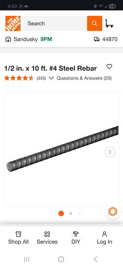 [DEAL OF THE DAY]🎁 (3) Brand New 1/2 in. x 10 ft. #4 Steel Rebar — All 3 for $8!