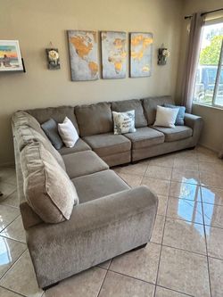 Beautiful Tan / Beige Sectional Couch From Ashley Furniture