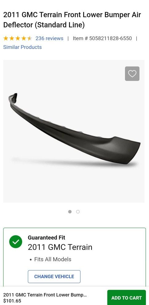 Terrain Bumper Cover