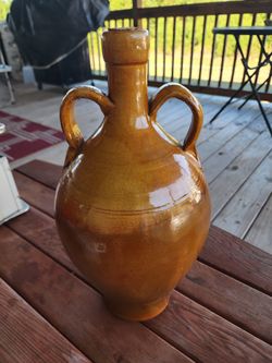 Antique Large Italian Amphora or Capasa Olive Oil Jug 16.5" Tall