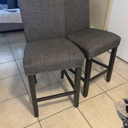 Set Of Grey Bar Stools