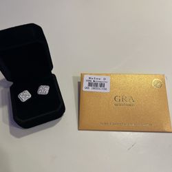 Square Die Diamond Earrings VVS-1 Moissanite