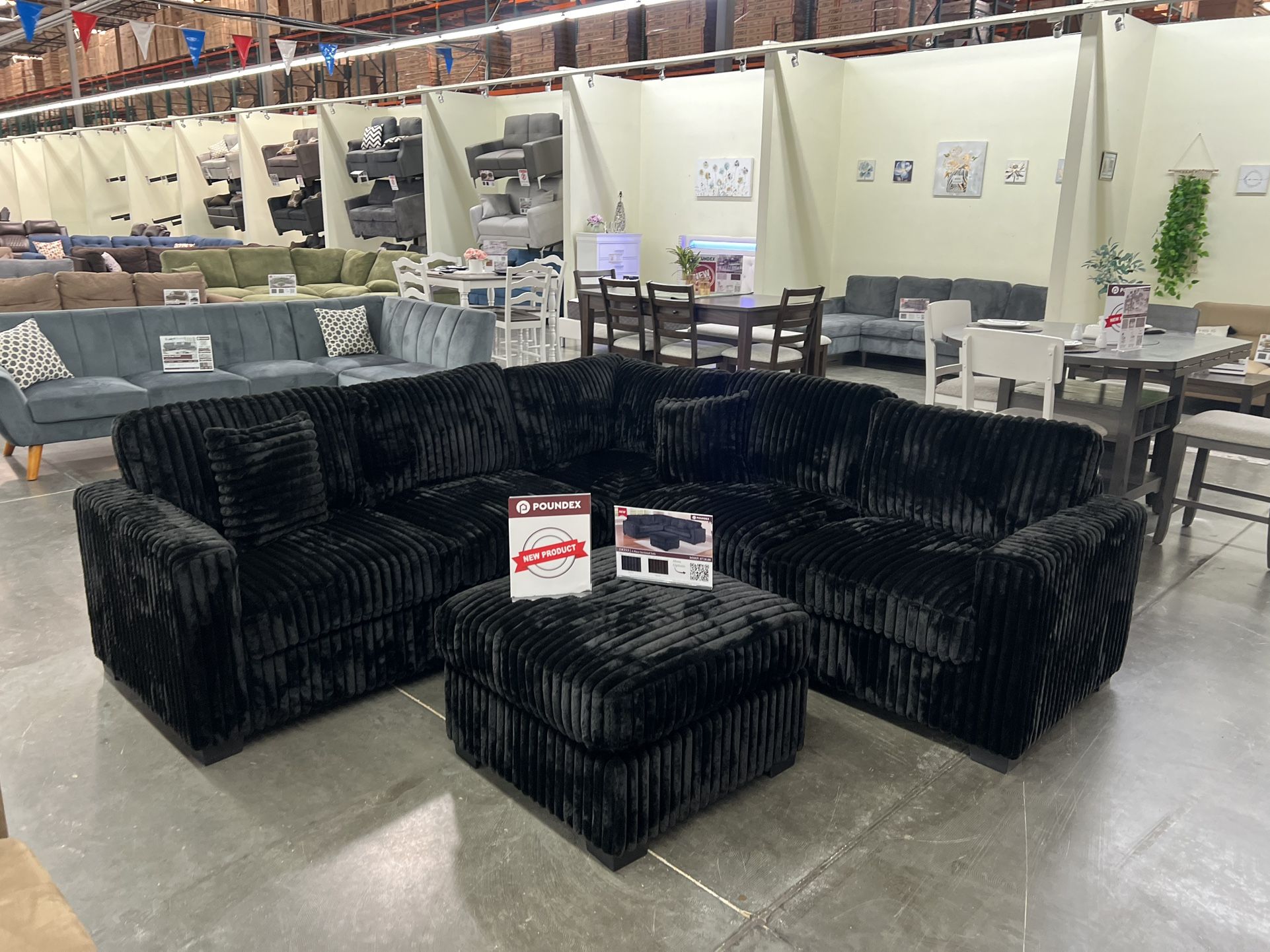 New Black Sectional