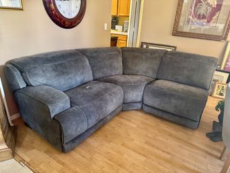 Gray Microfiber Electric Reclining Sectional