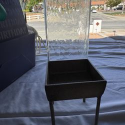 Metal Candle Base (heavy) With Glass Cover 