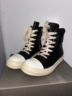 Rick Owens Leather High-Top Sneakers