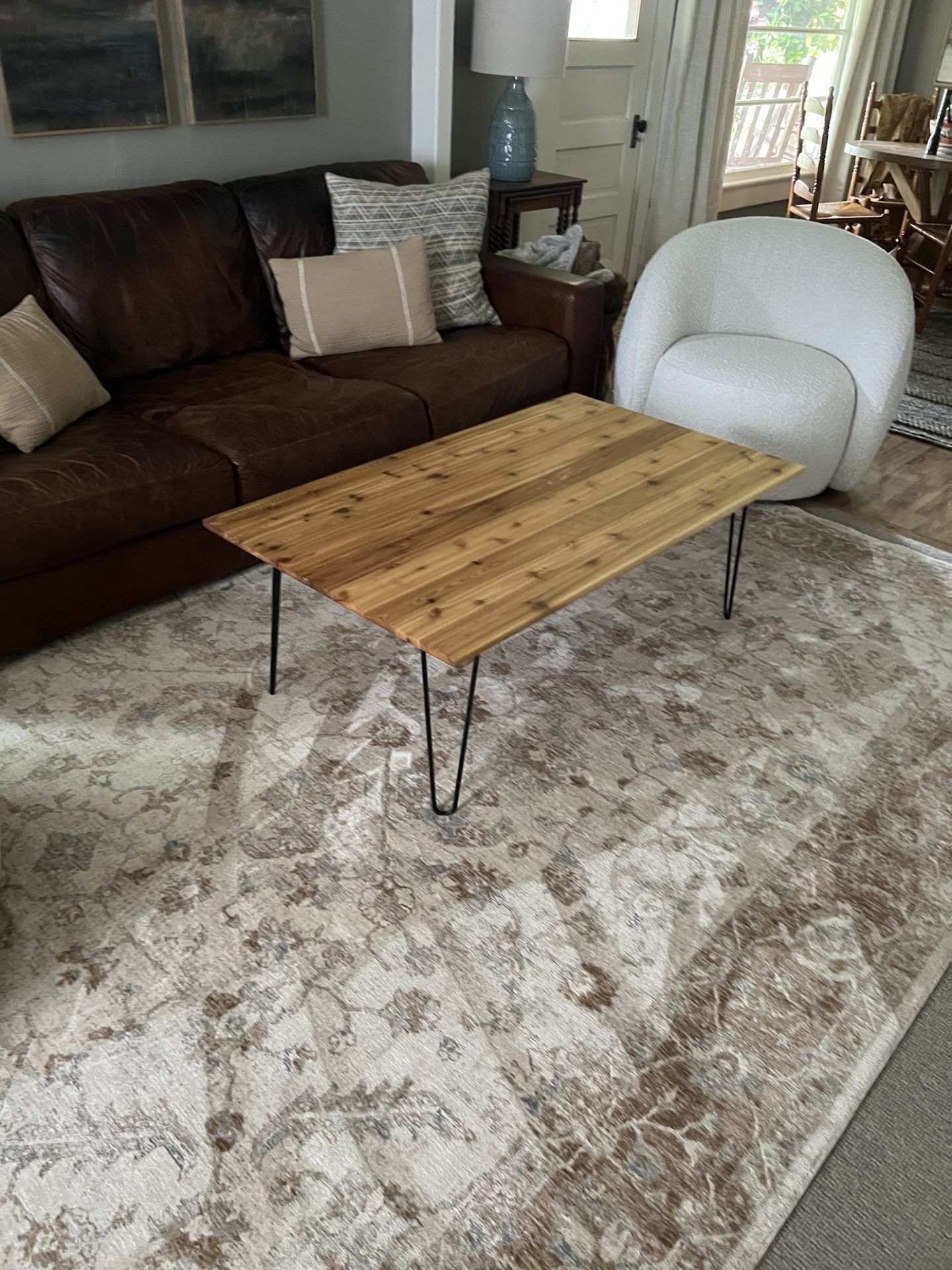 Hand Made Cedar Hairpin Coffee Table