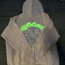 Green and Gray Spider Hoodie Size Medium