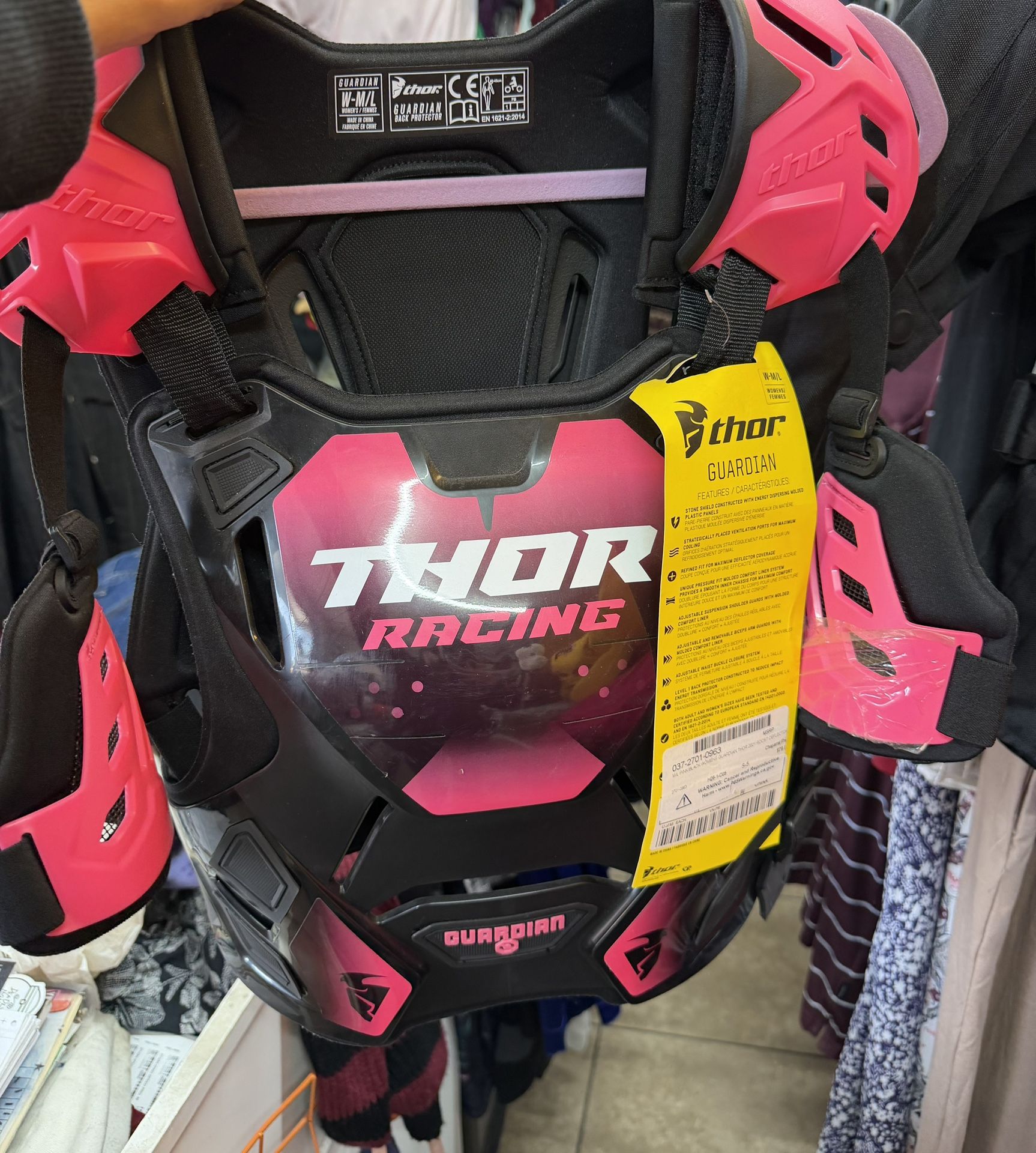 Thor Racing Guardian Women's MX Roost Protector in black and pink. New