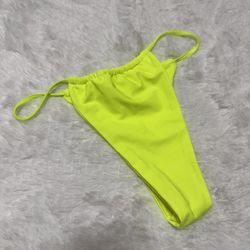 New small neon yellow bikini bottom festival rave panty shorts outfit swim suit 