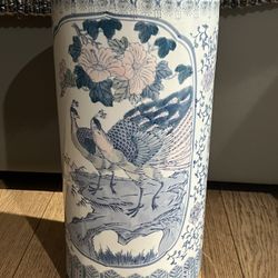 Chinoiserie Porcelain Floor Vase