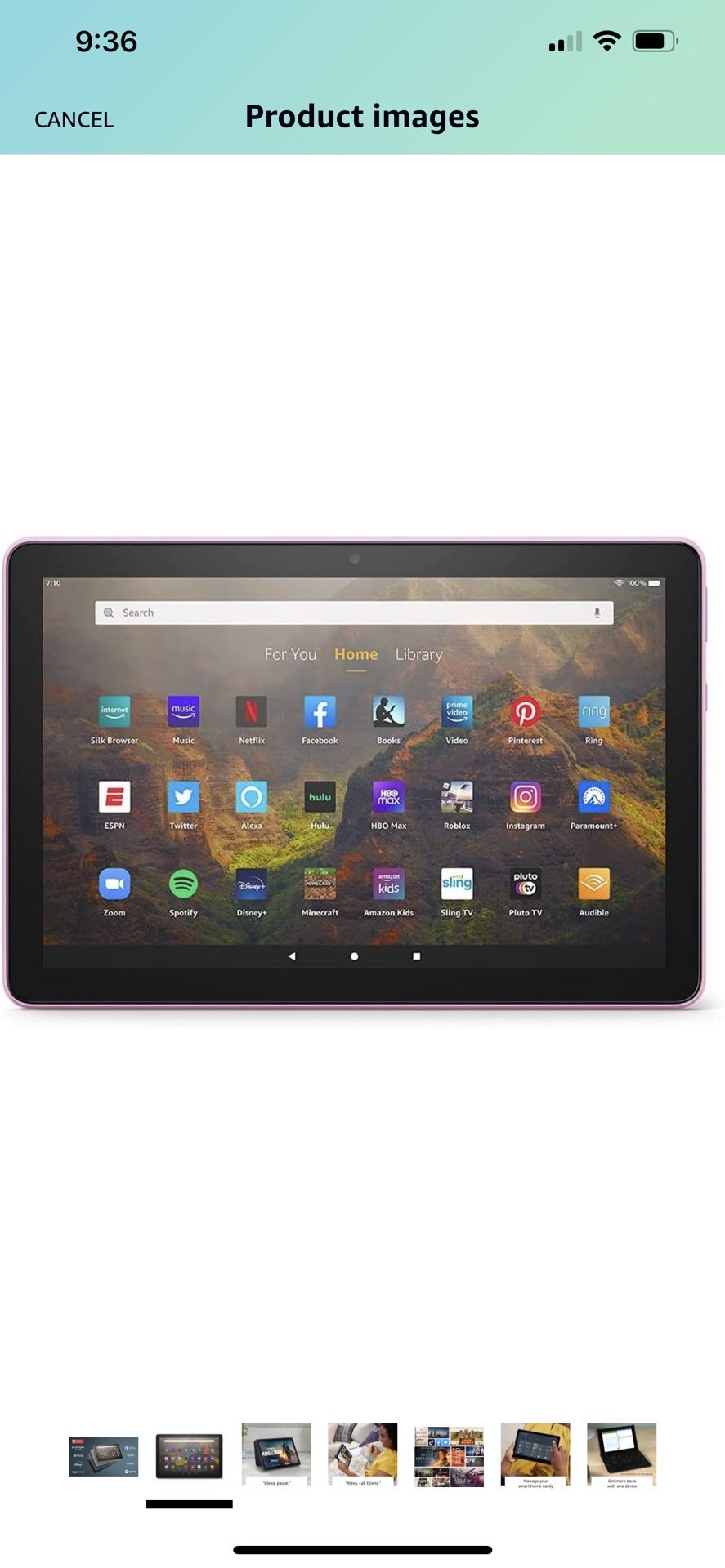 on Amazon Fire HD 10 tablet, 10.1", 1080p Full HD, 32 GB, latest model (2021 release), Lavender